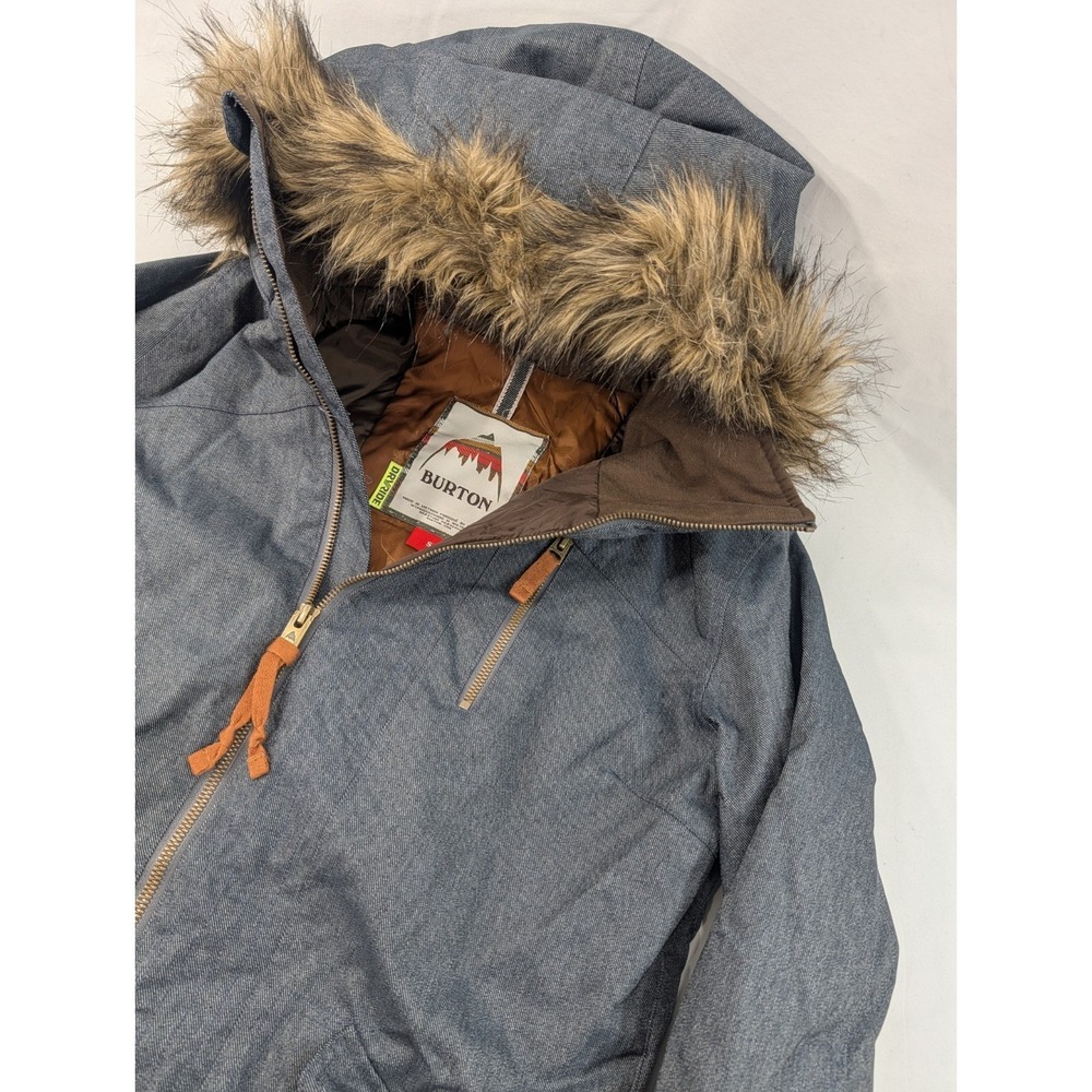 BURTON DRYRIDE SNOWBOARD PARKA thermolite Warm BLUE DENIM LOOK SIZE‎ SMALL